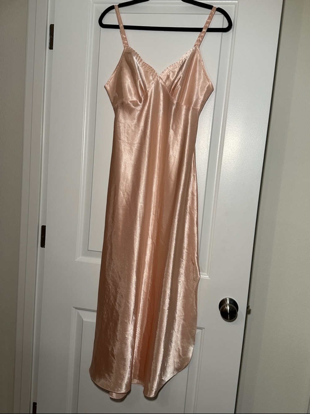 Silky Peach Slip Dress